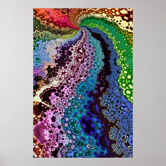 Kleurrijk Psychedelisch Fractal Poster (Voorkant)