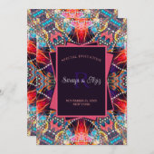 Kleurrijk Psychedelisch Goa Speciaal Evenement Fee Kaart (Voorkant / Achterkant)