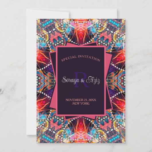 Kleurrijk Psychedelisch Goa Speciaal Event Feest Kaart (Voorkant)