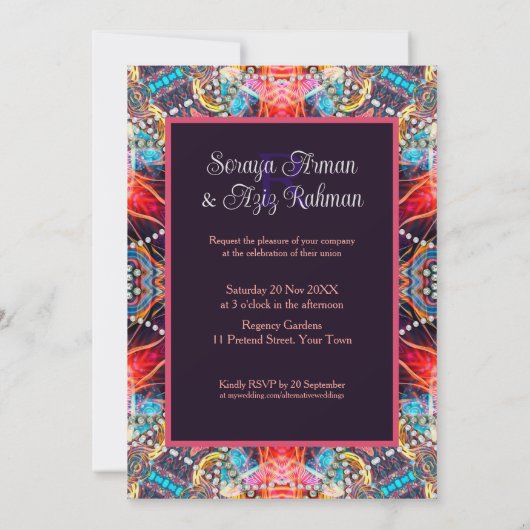 Kleurrijk Psychedelisch Goa Speciaal Event Feest Kaart (Achterkant)