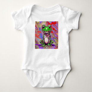 Kleurrijk psychedelisch graffiti kikker groen rood romper
