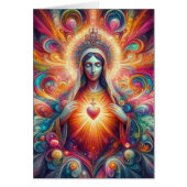 Kleurrijk Psychedelisch Heilig Hart van Maria (Voorkant)