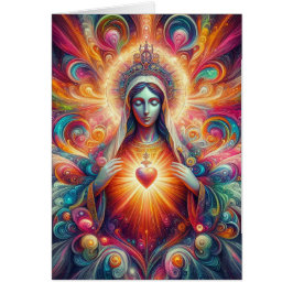 Kleurrijk Psychedelisch Heilig Hart van Maria
