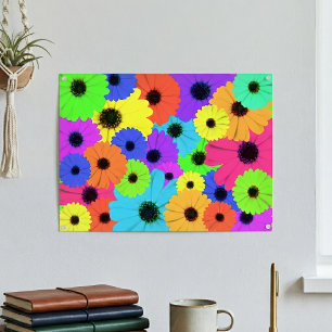 Kleurrijk Psychedelisch Madeliefje Bloemmotief Poster