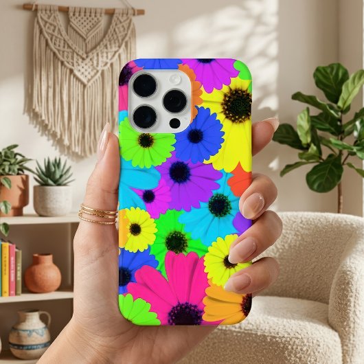 Kleurrijk Psychedelisch Madeliefjes Bloemmotief Case-Mate iPhone Case