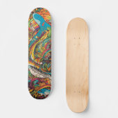 Kleurrijk psychedelisch ontwerp persoonlijk skateboard (Voorkant)