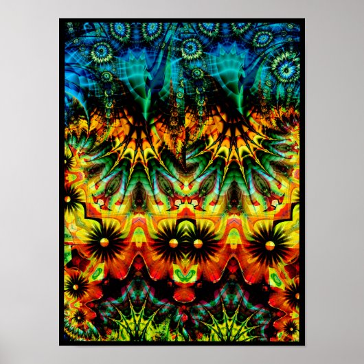 Kleurrijk psychedelisch symmetrisch abstract poster (Voorkant)