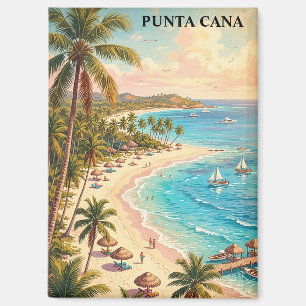 Kleurrijk Punta Cana Dominicaanse Republiek Retro  Magneet