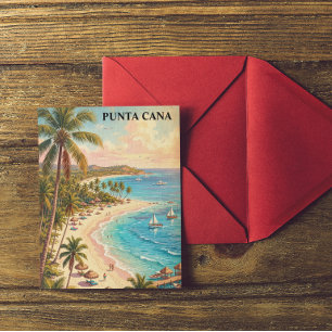 Kleurrijk Punta Cana Dominicaanse Republiek Vintag Briefkaart