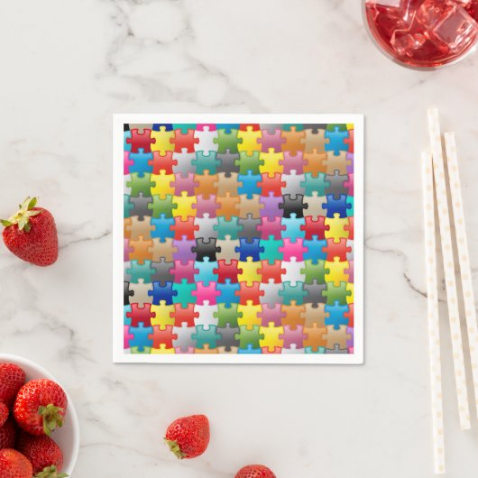 Kleurrijk puzzelpatroon servetten (Insitu)
