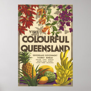 Kleurrijk Queensland - Nieuw-Zeeland Reizen in Ret Poster