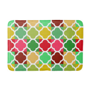 Kleurrijk quilt stijl vierlobbig patroon badmat