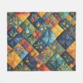 Kleurrijk Quilting Patroon - Quilting Lover Fleece Deken (Voorkant (Horizontaal))