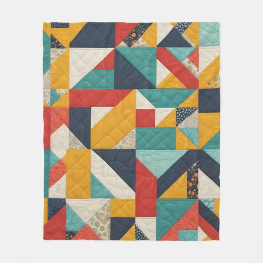 Kleurrijk Quilting Patroon - Quilting Lover Fleece Deken (Voorkant)