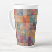 Kleurrijk quiltpatroon latte mok (Linkerhoek)