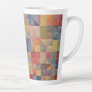Kleurrijk quiltpatroon latte mok