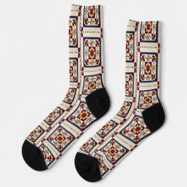 Kleurrijk Quiltpatroon - Quiltliefhebber  Sokken