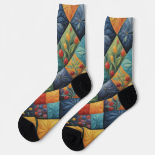 Kleurrijk Quiltpatroon - Quiltliefhebber Sokken