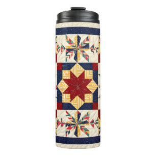 Kleurrijk Quiltpatroon - Quiltliefhebber Thermosbeker