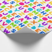 Kleurrijk Rainbow ABC alfabet inpakpapier (Hoek)