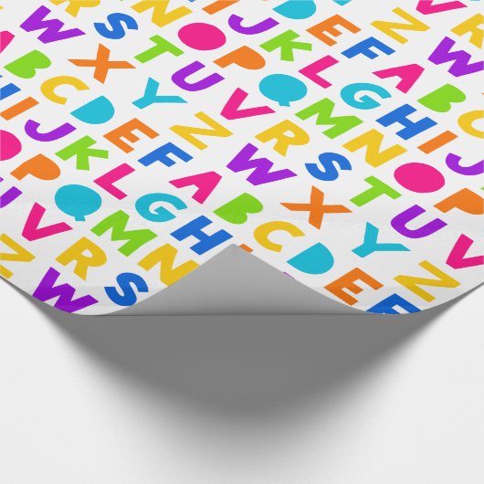 Kleurrijk Rainbow ABC alfabet inpakpapier (Hoek)