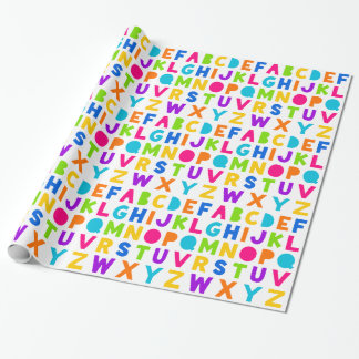 Kleurrijk Rainbow ABC alfabet inpakpapier