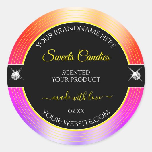 Kleurrijk Rainbow Black Brilliants Product Label (Voorkant)