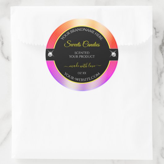 Kleurrijk Rainbow Black Brilliants Product Label (Tas)