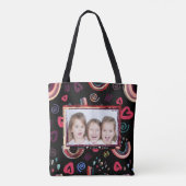 Kleurrijk Rainbow Canvas tas design met trendy sti (Achterkant)