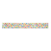 Kleurrijk Rainbow Checkerboard patroon Satijnen Lint (Voorkant)