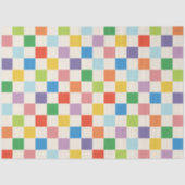 Kleurrijk Rainbow Checkerboard patroon Tissuepapier (Voorkant)