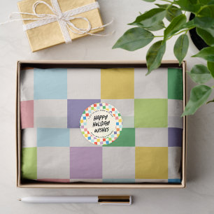 Kleurrijk Rainbow Checkerboard patroon Tissuepapier