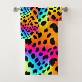 Kleurrijk Rainbow Cheetah Seamless Pattern Bad Handdoek