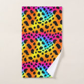 Kleurrijk Rainbow Cheetah Seamless Pattern Bad Handdoek (Handdoek)
