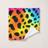 Kleurrijk Rainbow Cheetah Seamless Pattern Bad Handdoek (Wasdoekje)