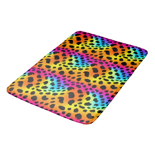 Kleurrijk Rainbow Cheetah Seamless Pattern Badmat (Gekanteld)