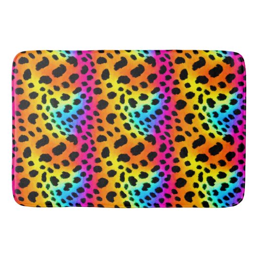 Kleurrijk Rainbow Cheetah Seamless Pattern Badmat (Voorkant)