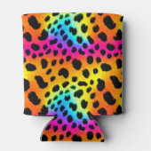 Kleurrijk Rainbow Cheetah Seamless Pattern Blikjeskoeler (Achterkant)