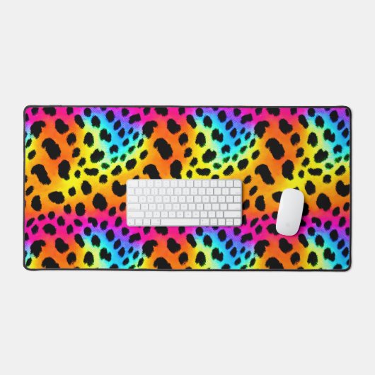 Kleurrijk Rainbow Cheetah Seamless Pattern Bureaumat (Keyboard & Muis)
