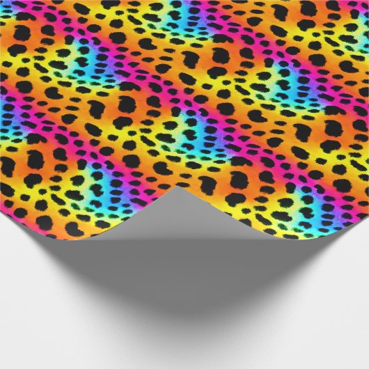 Kleurrijk Rainbow Cheetah Seamless Pattern Cadeaupapier (Hoek)