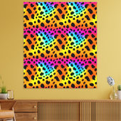 Kleurrijk Rainbow Cheetah Seamless Pattern Canvas Afdruk (Insitu (Woonkamer))