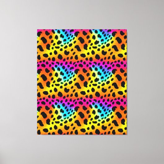 Kleurrijk Rainbow Cheetah Seamless Pattern Canvas Afdruk (Voorkant)