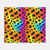 Kleurrijk Rainbow Cheetah Seamless Pattern Fleece Deken (Voorkant (Horizontaal))
