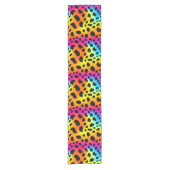 Kleurrijk Rainbow Cheetah Seamless Pattern Korte Tafelloper (Voorkant)