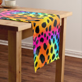 Kleurrijk Rainbow Cheetah Seamless Pattern Korte Tafelloper (Voorbeeld)