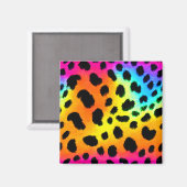Kleurrijk Rainbow Cheetah Seamless Pattern Magneet (Voorkant / Achterkant)
