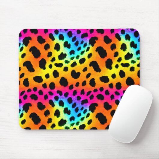Kleurrijk Rainbow Cheetah Seamless Pattern Muismat (Met muis)