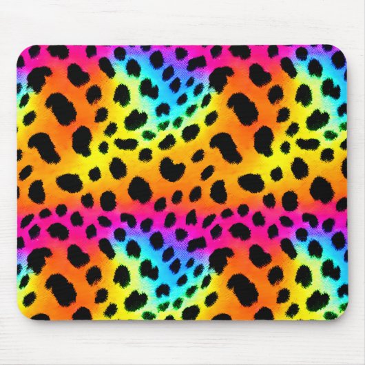 Kleurrijk Rainbow Cheetah Seamless Pattern Muismat (Voorkant)