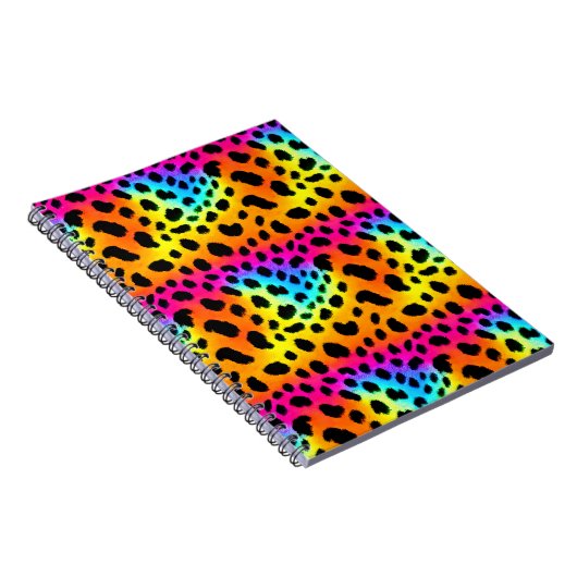 Kleurrijk Rainbow Cheetah Seamless Pattern Notitieboek (Rechterzijde)