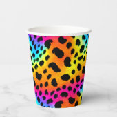Kleurrijk Rainbow Cheetah Seamless Pattern Papieren Bekers (Achterkant)